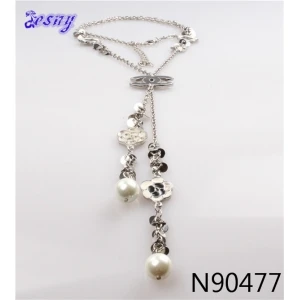 vintage boutique chanel flower pearl pendant necklace N90477