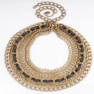 Китай vintage brass multilayer thick rope chain necklace N90053 производителя