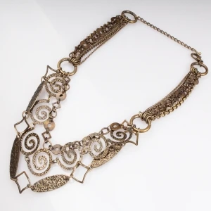 vintage letter chains shiva eye jewelry costume necklace N90214