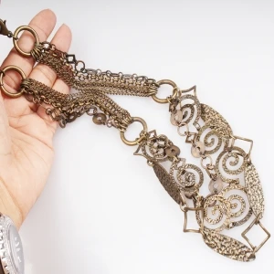 vintage letter chains shiva eye jewelry costume necklace N90214