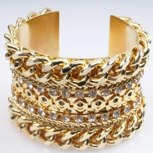 weight gold wide keith richards handcuff bracelet B10123