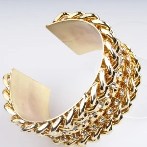 weight gold wide keith richards handcuff bracelet B10123