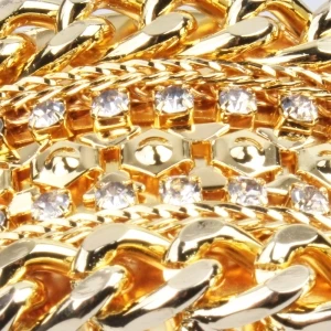 weight gold wide keith richards handcuff bracelet B10123