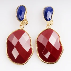 wholesale animal shaped colorful gemstone clip on earrings E30023