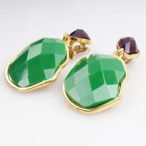 wholesale animal shaped colorful gemstone clip on earrings E30023