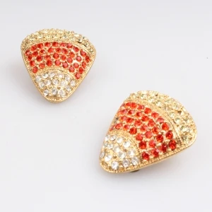 wholesale colorful rhinestone tortoise shell clip on earrings E30012