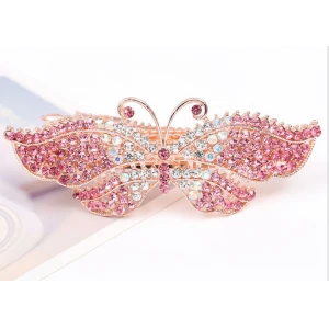 wholesale fashion crystal butterfly hair accessories full crystal hairpin for girls