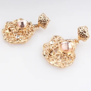 wholesale jhumka gold pave animal diamond earrings E30065