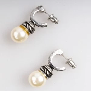 China wholesale sterling silver cz pearl stud cuff earrings E30041 fabricante