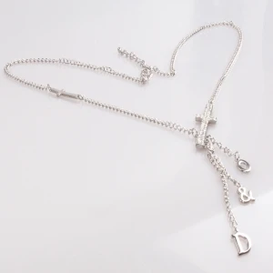 wholesales silver chain letter big cross costume necklace N90357