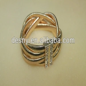 wide indian gold plated imitation elastic rhinestone bangle B10119