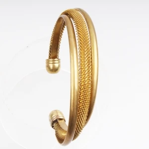 women designs gold chain metal cuff bangle bracelet B10104