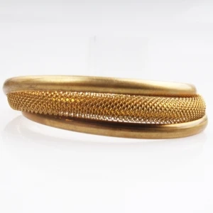 women designs gold chain metal cuff bangle bracelet B10104