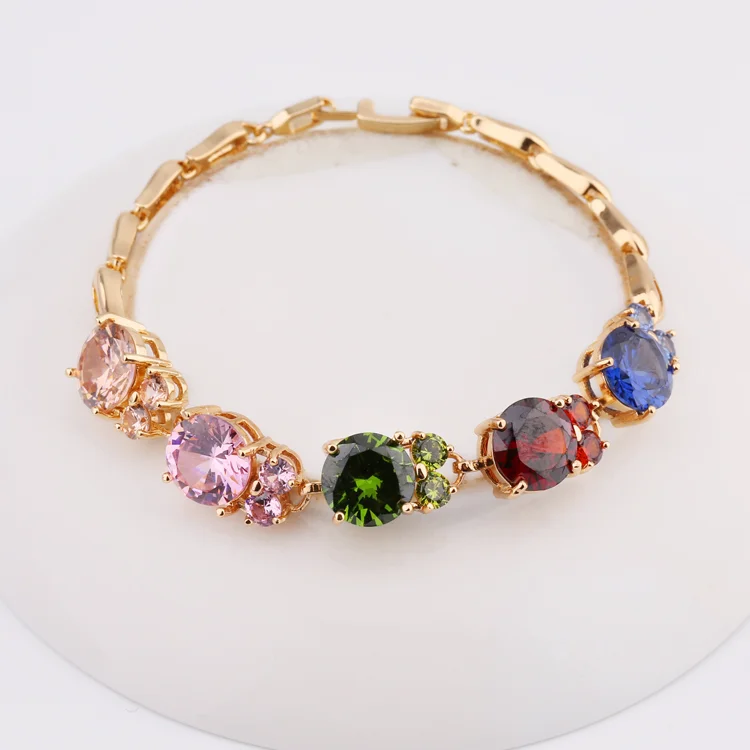 2017 Fashion jewelry gold plated heart chain bracelet&bangles for women