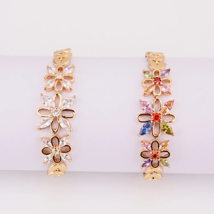 2017 Fashion jewelry gold plated heart chain bracelet&bangles for women