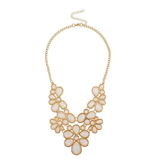 2018 Top Sales Fashion Accessories Womens Flower Bib Chunky Sweater Statement Necklace