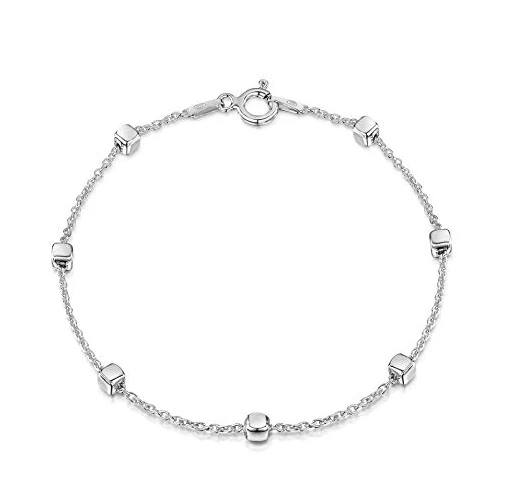 porcelana 925 Sterling Silver 1.4 Singapore Chain Bracelet Size with 4 mm Ball Beads China Factory fabricante