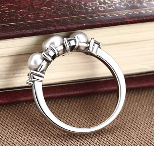 925 Sterling Silver Gorgeous Love Freshwater Pearl Ring for Women Wedding Jewelry Manufacturer