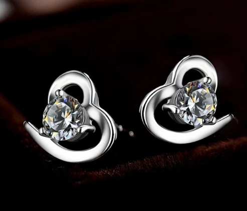 925 sterling silver wedding heart zircon wholesale women jewelry set supplier china