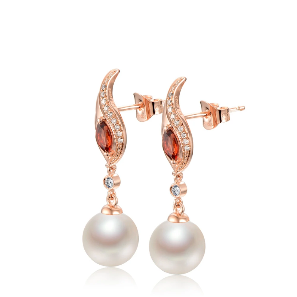 2017 Fashion designs wholesale new zinc alloy model gold plated pave diamond pearl earring for girls