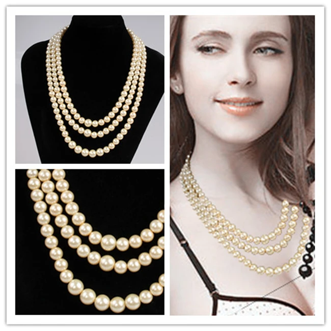 Best Selling Jewelry Multi Layer Pearl Bead necklace 2018 Fashion Chain"s Necklace