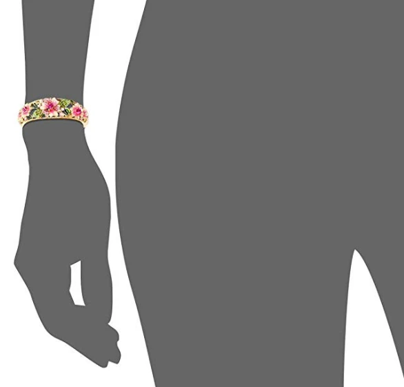 Bracelet Wholesale Jewelry Fashion Bracelet Women's Gold-tone Austrian Crystal Enamel Flower Leaf Bangle