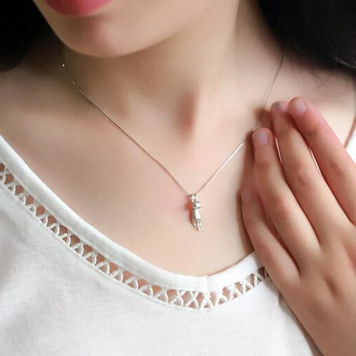 Katze Sterling Silber Halskette Mode 925 Silber Schmuck Hersteller