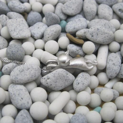 Katze Sterling Silber Halskette Mode 925 Silber Schmuck Hersteller