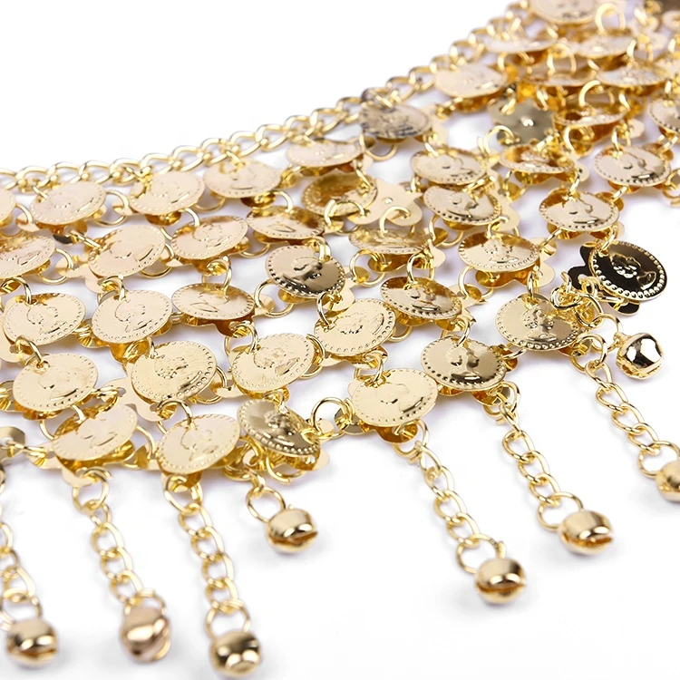 Charm Jewelry Full Rhinestone Belly Chain Gypsy Women Party Club Metal Alloy Tassels Waist Chain