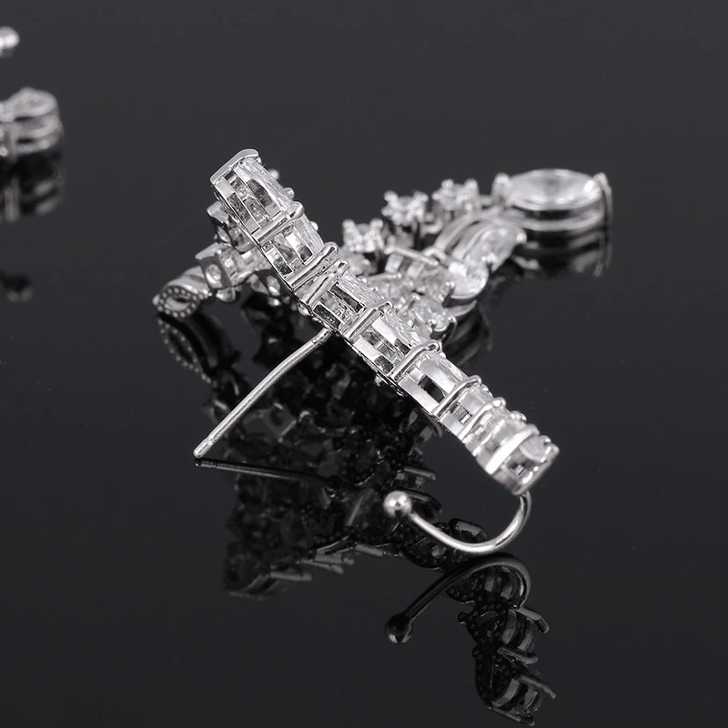 China Fashion Luxury Zircon Fringe Ear Crawler Teardrop Ear Cuff Wrap Sweep Earrings,Tassel  Fringe Earrings