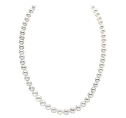 China China Supplier 14K Gold Round White Freshwater Cultured Pearl Necklace for Women Hersteller