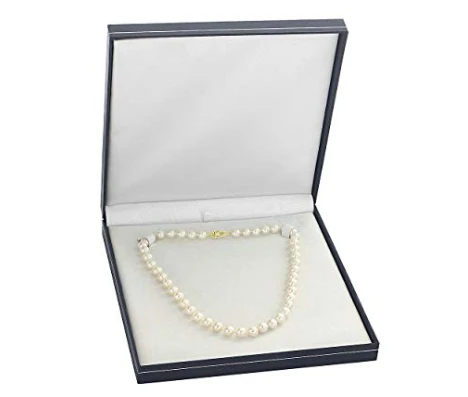 China Supplier 14K Gold Round White Freshwater Cultured Pearl Necklace for Women