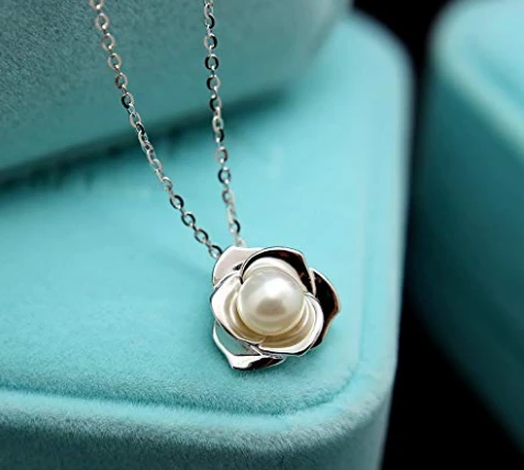 China Supplier High Polished 925 Sterling Silver Necklace with Natural Freshwater Pearl