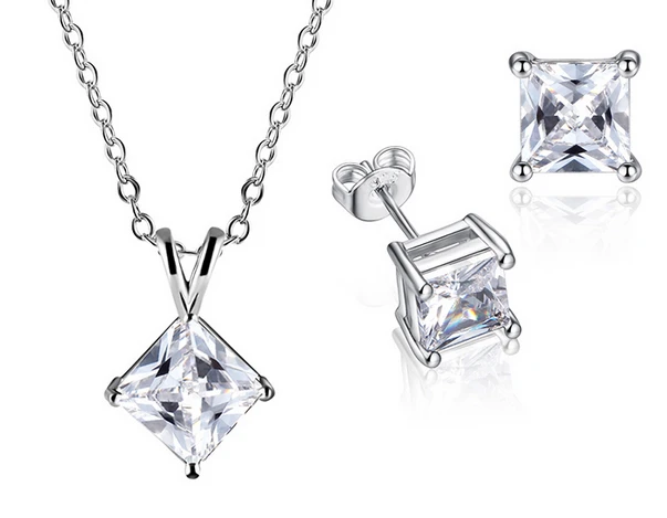 China wholesale earrings necklace jewelry women 925 sterling silver jewelry set