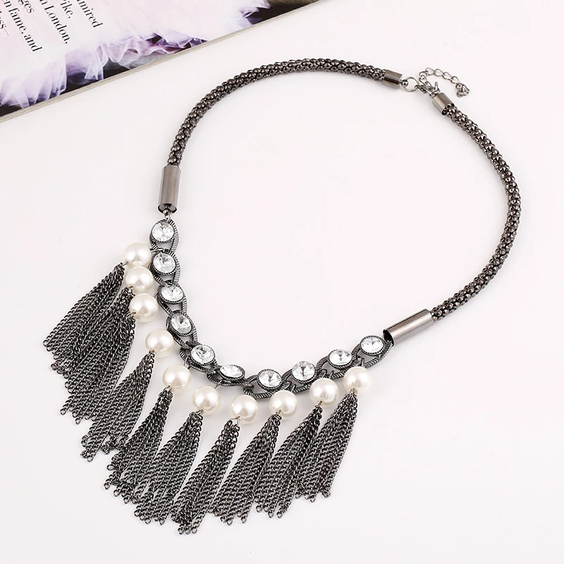 Choker Necklace Tassel Short Clavicle Necklace Women Party Statement Jewelry Gifts Accessories 2018 New