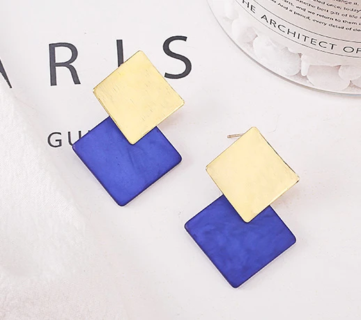 Christmas Gift Geometry Diamond Stud Earring for Office Lady