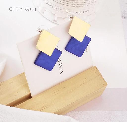 Christmas Gift Geometry Diamond Stud Earring for Office Lady