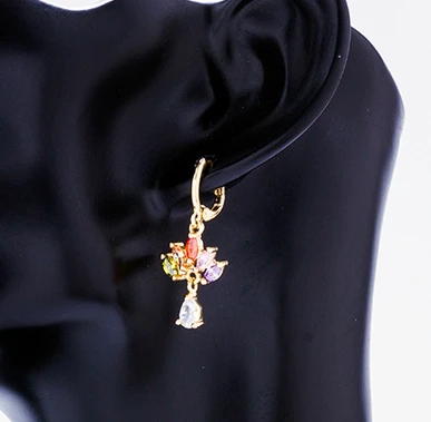 Colorful zircon jewelry set dubai gold plated jewelry, cheap necklace and earrings set manufacturer china