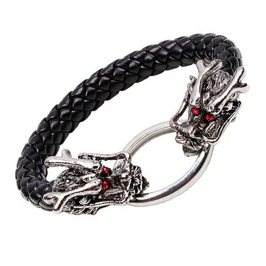 Dragon Bracelet PU Leather Braided Bracelets oem bangle supplier china