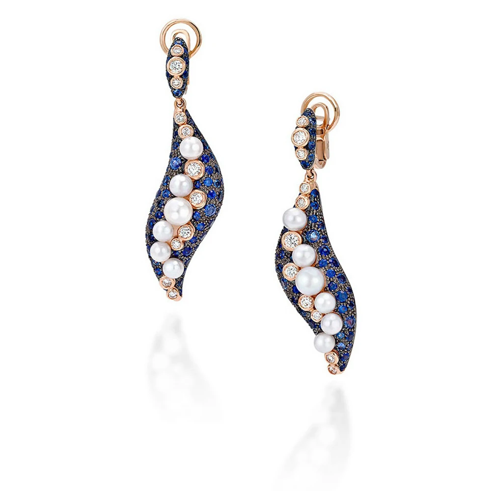 Dubai fashion designs new model rose gold plated rhinestone alloy earring  for the girls made in China