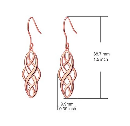 Earrings 925 Sterling Silver Polished Good Luck Irish for Girls