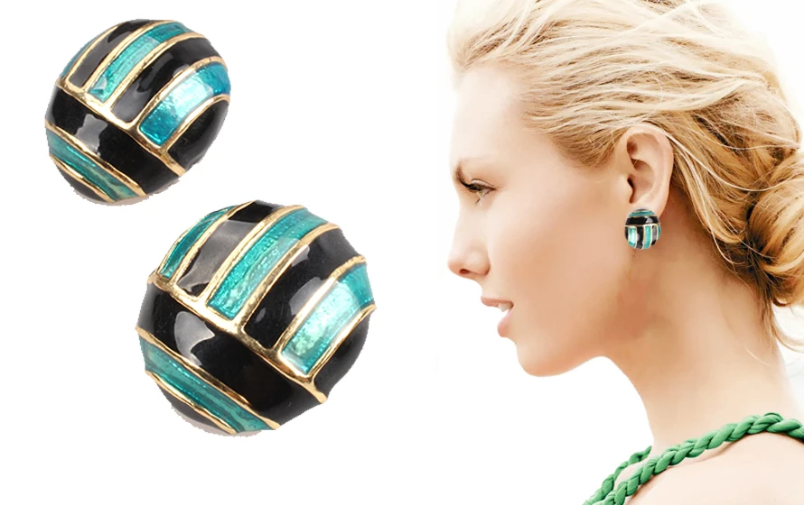 Elegante Europäische Runde Legierung Ohrringe Weibliche Mode Frauen Schmuck Zubehör Party