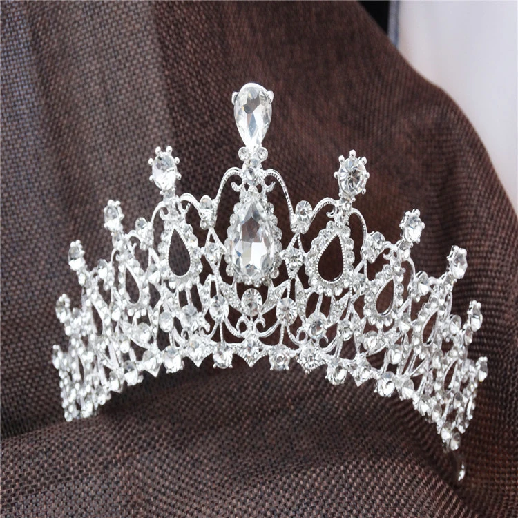유럽과 미국의 새로운 인기있는 신부 보석 럭셔리 라인 석 크라운 헤어 액세서리