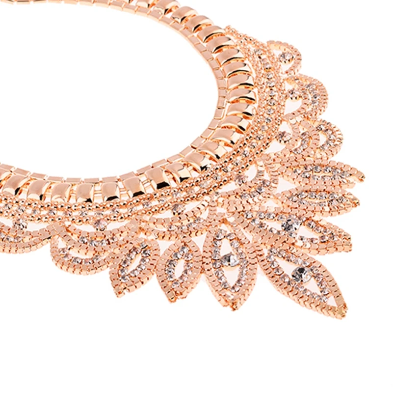 European Fashion Hot Selling Design Gold Chain Famale Party Wedding Crystal Necklace of Women Accessories