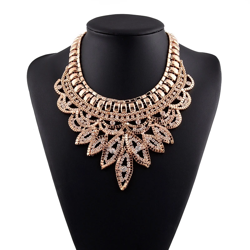 European Fashion Hot Selling Design Gold Chain Famale Party Wedding Crystal Necklace of Women Accessories