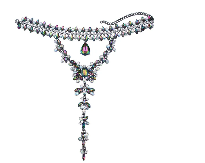 Exquisite Temperament Colored Diamond Necklace for Women Christmas Jewelry Gift