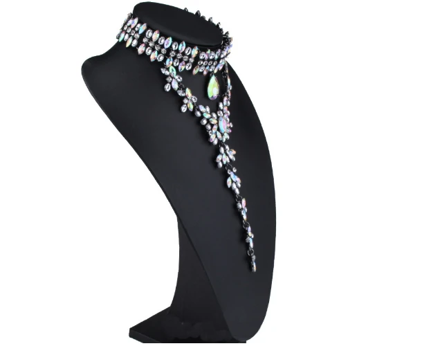 Exquisite Temperament Colored Diamond Necklace for Women Christmas Jewelry Gift