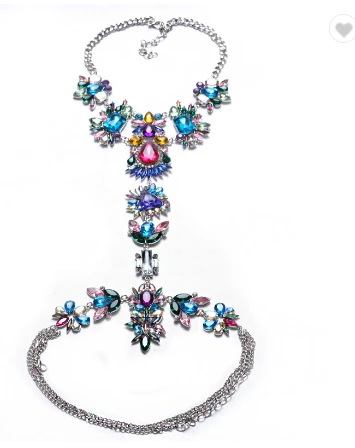 Factory Price High Quality Colorful Crystal Vibrating Body Piercing Sexy Waist Chain Jewelry  Body Jewelry