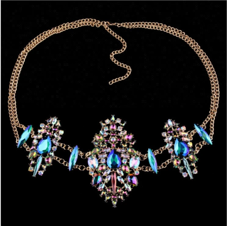 Factory direct sale beach sexy rhinestone body chain