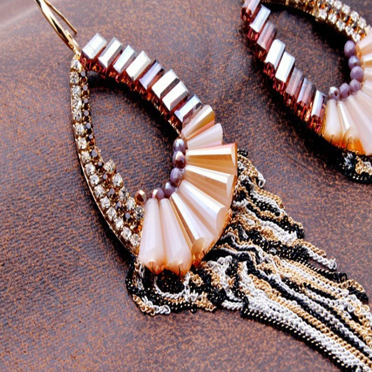 Fashion China Bijoux Charming Lady Bohemian style Fantastic Tassels Earrings Handmade Party Wear Jewelry Designs supplier china For Women
